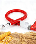 Heavy Duty Portable Grain Suction Auger Screw Conveyor With 16 Ft Flexible Hose For Transferring Corn Wheat Rice Feed And Fertilizer Smoothly on a white background.