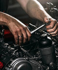 Using Tough As Nails 11 Pc Socket Set And Hex Wrench Kit for precision work in engine compartment.