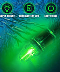 LED Underwater Fishing Light Battery Powered Deep Drop Lamp With Clip Waterproof Fish Attracting Multicolor Green Blue