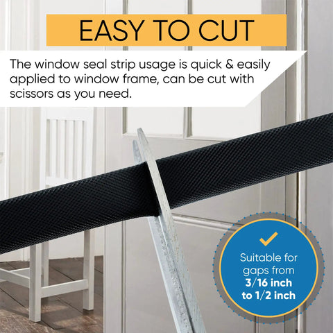 Scissors cutting V Shape Weatherstripping For Doors Self Adhesive Foam Door Seal Strip Black 1/2 In By 1/2 In By 26 Ft