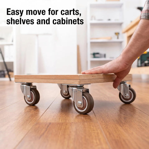 Nailed It 4 Pack Small 1 Inch Tpe Caster Wheels Featuring Rock Solid Plate Mount Design And Smooth Quiet 360 Swivel Action For Furniture Carts And Workbenches You Gonna Love on a wooden cart.