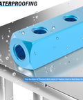 Blue Five Way Eight Port Pneumatic Manifold Block Aluminum Air Distribution Block For Compressed Air Systems One Quarter Inch