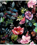 Wild Spring Peel And Stick Wallpaper Bouquet Botanical Floral Black Green Pink Removable Easy Install No Mess Durable Washable