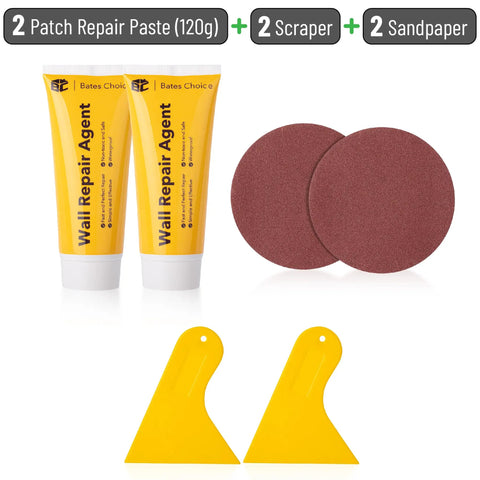 Drywall Repair Kit With Two Tubes Of Spackle 120G Each, Two Scrapers And Two Sanding Pads, All In One Patch Set