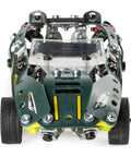 Front view of assembled car from Roadster 5-In-1 Building Kit With 174 Parts, Pull-Back Racer, Real Metal Components For STEM Engineering