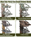 Universal Tree Stand Shoulder And Tether Straps Must Have Kit With Adjustable Backpack Straps And Replacement Cables For Climbing Stands Tough Heavy Duty Accessory For Two Piece Climbers in use with various tree stand models