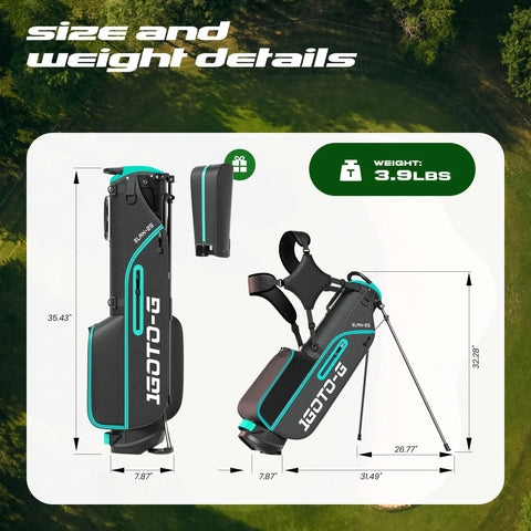 Women Left-Handed 9-Piece Golf Club Set With Stand Bag And Rain Hood Includes Driver Hybrid Irons 5 Through PW And Putter A Complete Beginner Friendly Ladies Golf Kit For Easy Swings And All-Season Play, displaying size and weight details of 3.9 lbs.