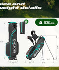 Women's 7-Piece Golf Club Set Left-Handed With Stand Bag And Rain Hood Driver Hybrid Irons And Putter dimensions