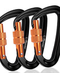 Heavy Duty Carabiner Clips 12kN Locking Aluminum Lightweight for Camping Hiking Hammock Outdoor Gym Pets Keychains