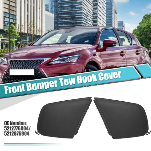 Pair Front Left And Right Bumper Tow Hook Covers For Lexus CT200h 2014 2015 2016 2017 Replacement OE 5212776904 5212876904