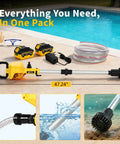 Cordless Stick Water Transfer Pump With 21V Battery And Fast Charger, 750 GPH Flow, 78 Inch Steel Reinforced Hose, 35 Foot Head