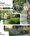 34ft 32 Panel Arch Metal Garden Fence For Rabbits And Dogs Rustproof Border Fencing With Arched Decorative Flower Bed Edging