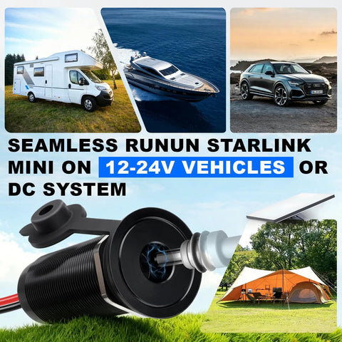 Upgraded 12V Power Adapter For Starlink Mini Recessed Mount Plug And Play Converts 12V 24V To 30V Step Up Waterproof Power Supply