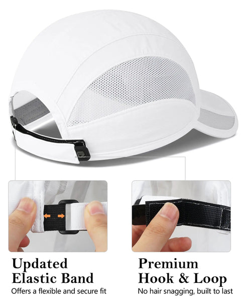 Cooling Outdoor Running Hat For Men And Women With Quick Dry Breathable Mesh And UPF50 Sun Protection back view with elastic band