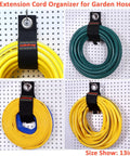 13-inch Extension Cord Holder Organizer with 10 Pack Heavy Duty Storage Straps in garage