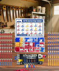 Pro Grade 150 Piece Electrical Terminal Kit with insulated crimp connectors displayed on a workshop table