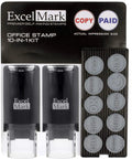 No Fuss Self Inking Stamp Kit With Two Boss Grade Rubber Office Stamps includes 10 custom die plates and tweezers for easy use.