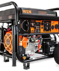 Beefy Dual Fuel Electric Start Portable Generator With Wheel Kit And CO Shutdown Sensor, 11000 Surge Watts Gas, angled view