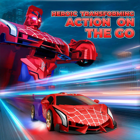 Transforming RC Car Toy With Eye Lights And Underbody Lights 2 4Ghz Remote One Button Deformation To Robot Or Car Fast