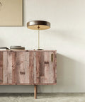 Cinnamon Wood Peel And Stick Wallpaper Self Adhesive Faux Wood Plank For Kitchen Counter And Home Decor on sideboard.