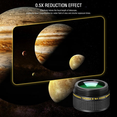F Six Point Three Reducer Corrector For C Series Telescopes And Celestron SCTs Shrinks Focal Length By Thirty Seven Percent Boosts