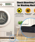 MyLifeUNIT EVA shock-absorbing washer pads (8-pack), installed under washing machine to reduce vibration.