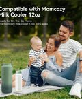 Solid Backup 11 Oz Breastmilk Storage Bottles Compatible With Momcozy Coolers And Narrow Neck Baby Bottle For Pumping Bpa Free No Drama Stash Mom Vetted Nursing Essentials Two Pack displayed outdoors with family.