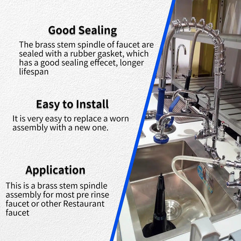 Replacement Brass Hydraulic Control Spindle Cartridge For Faucets Hot And Cold, Wall Mount Kitchen Bath DIY Upgrade