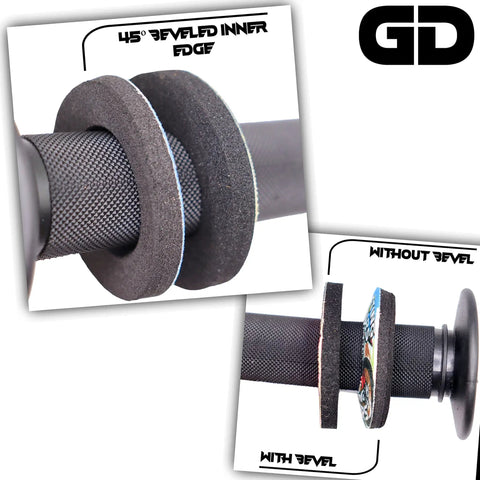 MX Grip Donuts For Dirt Bikes, Motorcycles, And BMX Cushioned Hand Grip Spacers With 7mm Thickness, beveled and non-beveled edges