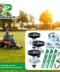 John Deere 48 Inch Mower Deck Rebuild Kit DIY Ready with spindles, pulleys, blades, and belt for lawn tractors