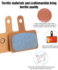Four Pairs Of Sintered Metal MTB Brake Pads For E Bikes And Scooters Durable Replacement Pads With illustration of pad materials