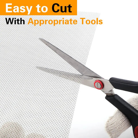 Scissors cutting Six Pack 12 By 8 Inch 20 Mesh Stainless Steel Wire Mesh Screen For DIY Projects No Rust Cage Vent Garden Filter