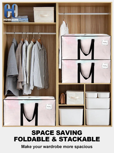Heavy Duty Moving Bags Pack Of 8 With 200 Lb Capacity Water Resistant Storage Totes in wardrobe, space-saving design