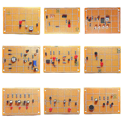 9 Piece Soldering Practice Kit With Universal Board For Beginners And Students Learn Electronics Soldering Skills 9 projects