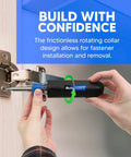 Using Magnetic 6-In-1 Screwdriver Multi Tool With Auto Loading Barrel on hinge, ergonomic handle and rotating collar visible