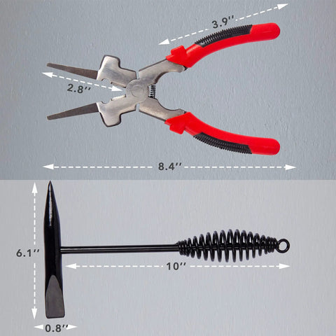 8 Inch MIG Welding Pliers Set For Spatter Removal And Wire Brush Anti Rust Construction Heavy Duty High Carbon Steel Chipping Hammer