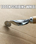 Top Tier 5 Piece Box Resizer Kit Featuring Scoring Wheel Perforator showcasing a metal tooth scribing wheel on cardboard.