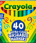 Ultimate Washable Broad Line Marker Haul 40 Pieces Assorted Brilliant Shades Kid Friendly Art Bundle packaging showing bright colors.