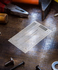 High Precision Crack Width Ruler For Defect Inspection Transparent Scratch Ruler And Size Estimation Chart Plastic Measuring Tool on workbench.
