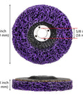 Six Pack 4 Inch Stripping Discs for Angle Grinder 5/8 Inch Arbor Rust and Paint Removal Wheel silicon carbide close-up view