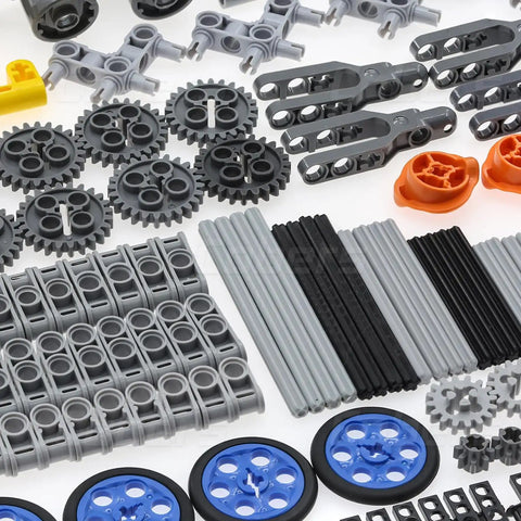 852 Piece Technic Parts Kit With Gears And Axles For Builders Dope DIY Set Featuring various connectors and wheels.