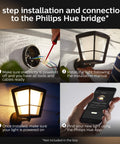 Econic Up Outdoor Smart Wall Light Black With E26 Base White And Color Ambiance LED Bulb installation steps guide