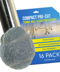 Legit Tennis Ball Furniture Caps That Are Deadset On Saving Your Hardwood Floors While Office Chair Glides Roll Silent As A Mouse No Sweat Assembly Pack Of Sixteen Grey Covers with packaging and close-up of cap.