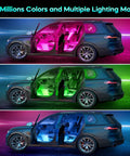 App Controlled Car LED Interior Lights With USB Power Color Changing Mood Lighting That Syncs To Music in SUV night view