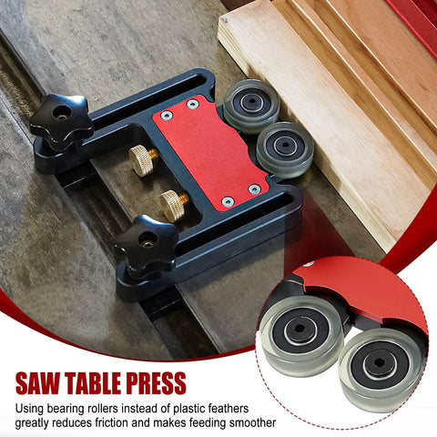 Premium Bearing Roller Featherboards Offer Dead Nuts Kickback Control Sweet Thin Rip Jig and Dependable Table Saw Guide For Router Table Fence Custom Carpentry with smooth rolling design.