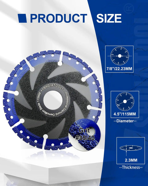 4-1/2 Inch Metal Cutting Diamond Blade All Purpose Cut Off Wheel For Rebar Sheet Metal Angle Iron Stainless Steel