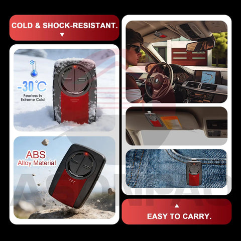 2 Pack Universal Garage Door Opener Remote With 5 Year Warranty Works With Most Major Openers showing cold resistance