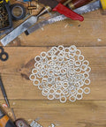 Sturdy Stainless Steel M8 Spring Lock Washers Set 100 Piece Split Lock Washer Kit For Screws Bolts Fastening Tools DIY Projects And Home Improvement Essentials, top view