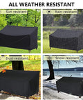 Waterproof 2 Seater Outdoor Bench Cover For Patio Garden Furniture in all-weather conditions: sun, rain, dust, and snow.