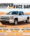 ECOTRIC chrome steel front bumper face bar for 2007–2013 Chevy Silverado 1500/2500/3500 pickup, GM1002831 replacement